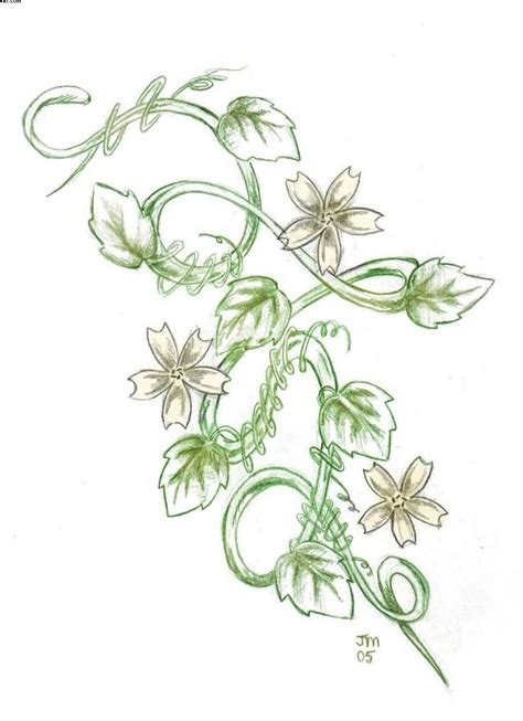 flowers on a vine tattoo|flower vine tattoo drawings.